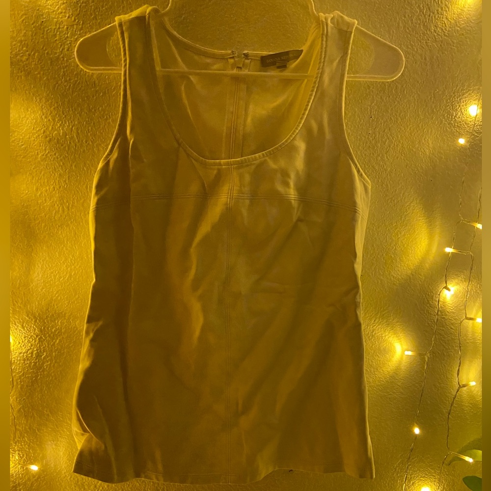 Banana Republic Leather top with detail stitching